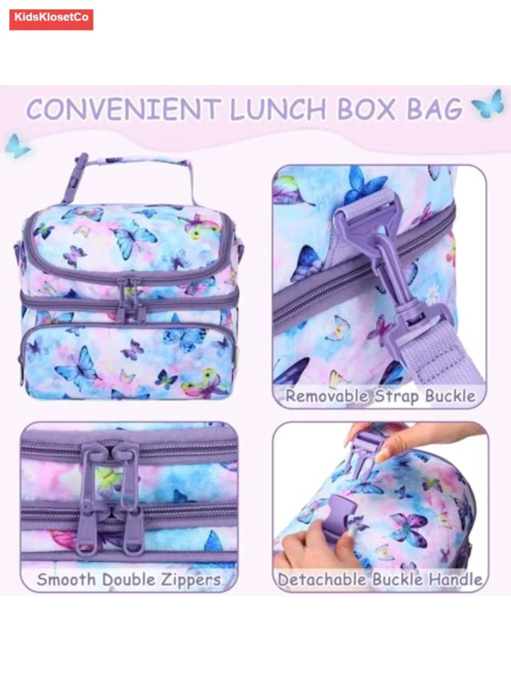 Insulated Lunch Bag for Kids, Dual Compartment 7.5L, BPA-Free PEVA, Thermal